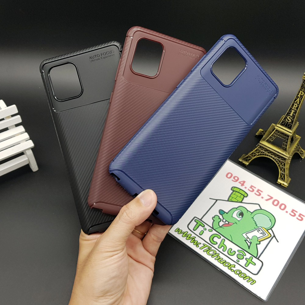 Ốp Lưng Samsung S10 Lite, A91, M80s AutoFocus Vân 3D Carbon Chống Sốc