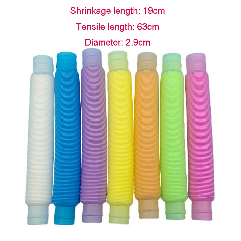 DANILO Kids Gifts Plastic Bellows Children Toys Fidget Tubes Luminous Pop Tubes Autism Learning Toys Stress Relieve Anti-stress Stretch Pipe Squeeze Toys Sensory Toy