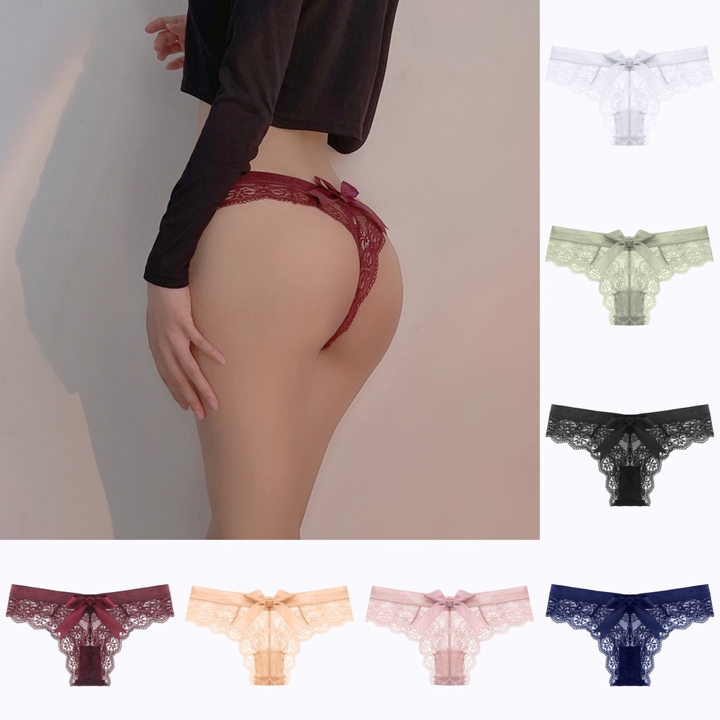 Quần Lót Ren Nữ Cạp Đính Nơ Siêu Sexy H09