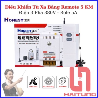 Công Tắc Điều Khiển Từ Xa 5 Km Honest HT9380KG-5, Nguồn 75V-380V 5A, Xài điện 3P, không cần mát, Thiết Bị Điện Hai Tùng