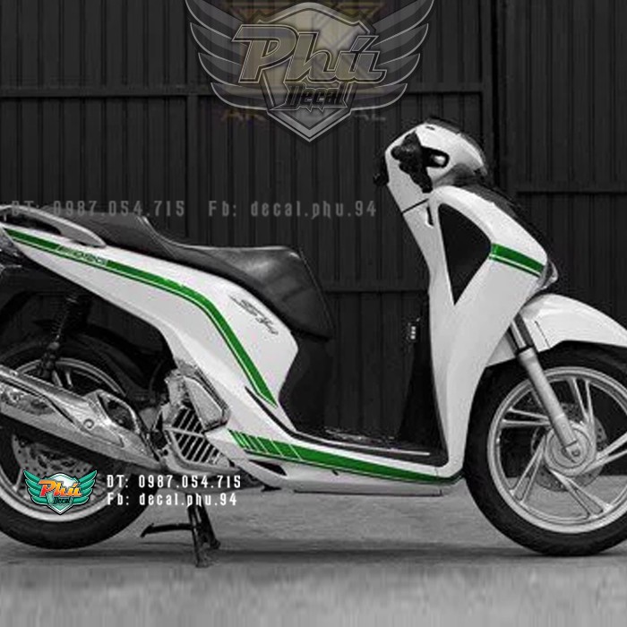 Tem rời SH 2017-2019 chỉ xanh xe trắng 1