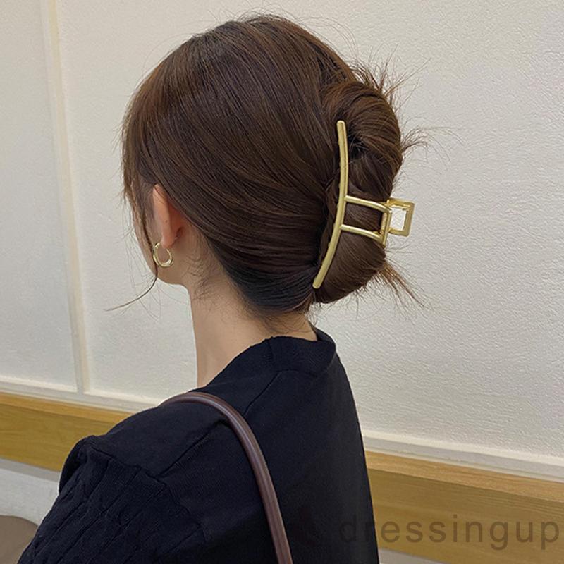 Kẹp tóc hàm cá mập hỗ trợ rửa mặt màu sắc đơn giản dành cho nữ