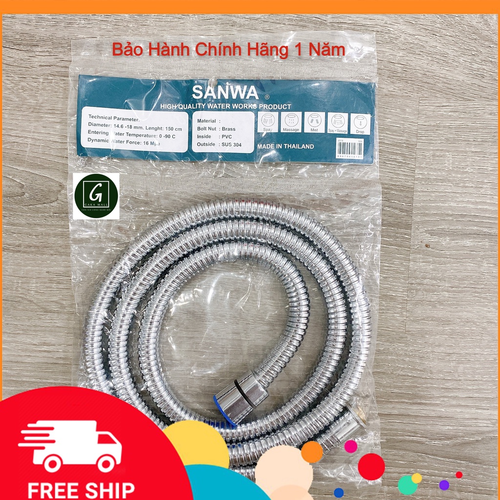 Combo Vòi Sen Tăng Áp Luva VS3, Kèm Dây Sen Sanwa, Dài 1.5m, Nhập Khẩu Thái Lan - GAKA Mall