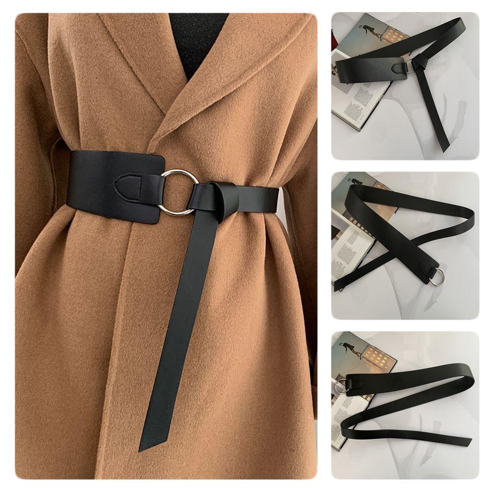 NEXTVN Thắt Lưng Da Pu Thắt Nút Hình Tròn Lớn Điều Chỉnh Được Thời Trang Cho Đầm Sweater / Áo Khoác