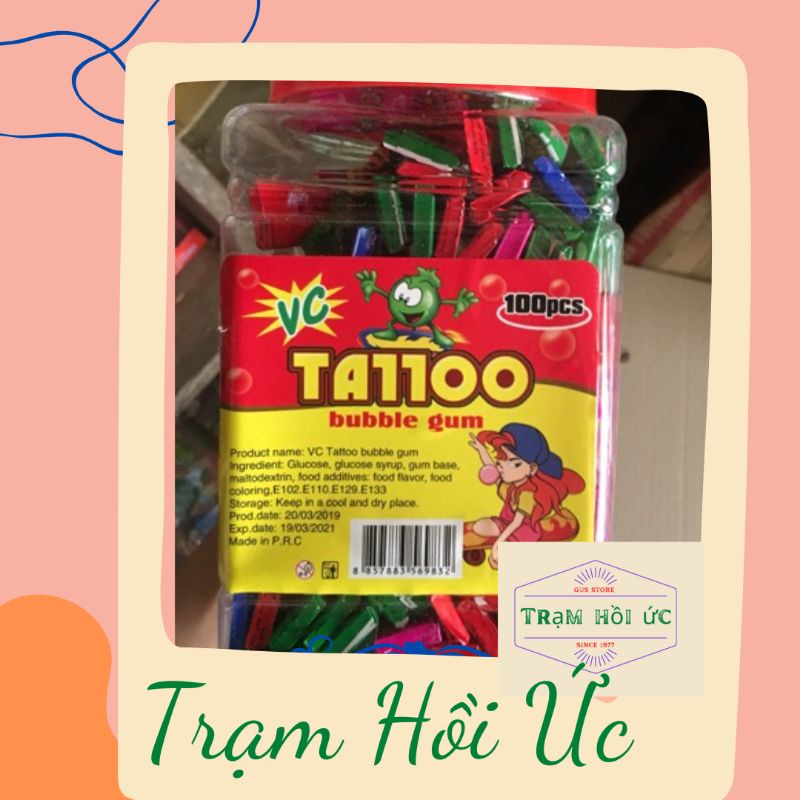 combo 30 kẹo cao su có hình xăm