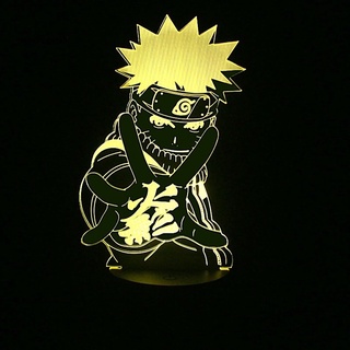 Anime Naruto Uzumaki Đèn ngủ Led Đội 7 Sasuke Kakashi Hatake Đèn ngủ phòng ngủ cho trẻ em Itachi Uchiha Đèn 3D Quà tặng