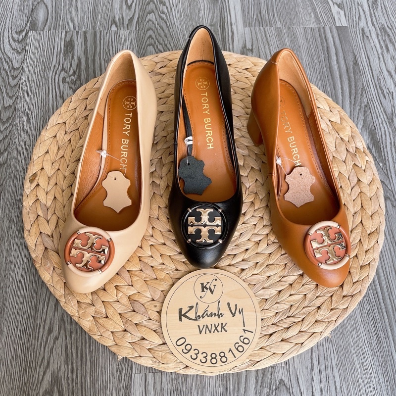 ‼️Rẻ nhất Shopee‼️ Giày Tory burch logo plaque-embellished pumps da thật
