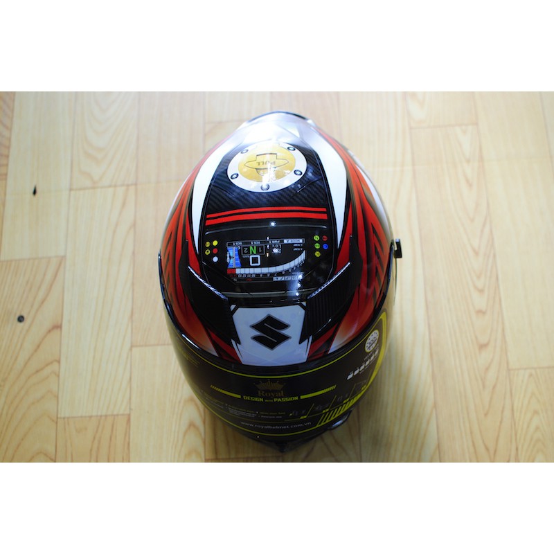 Mũ Fullface Royal M138 lên tem Suzuki_Raider