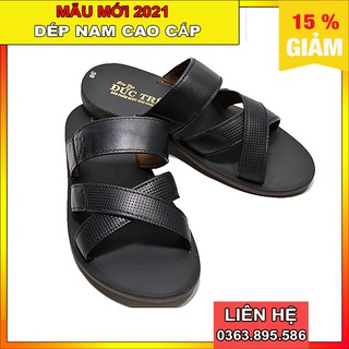 Dép Da Quai Ngang Cao Cấp - Ảnh chụp thật