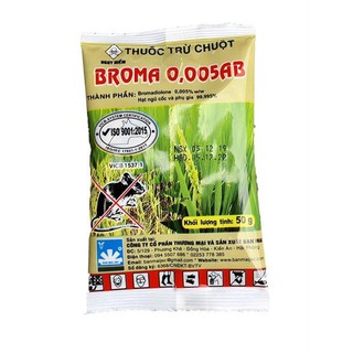 Bả chuột sinh học trộn thóc sẵn BROMA 0,005AB gói 50G