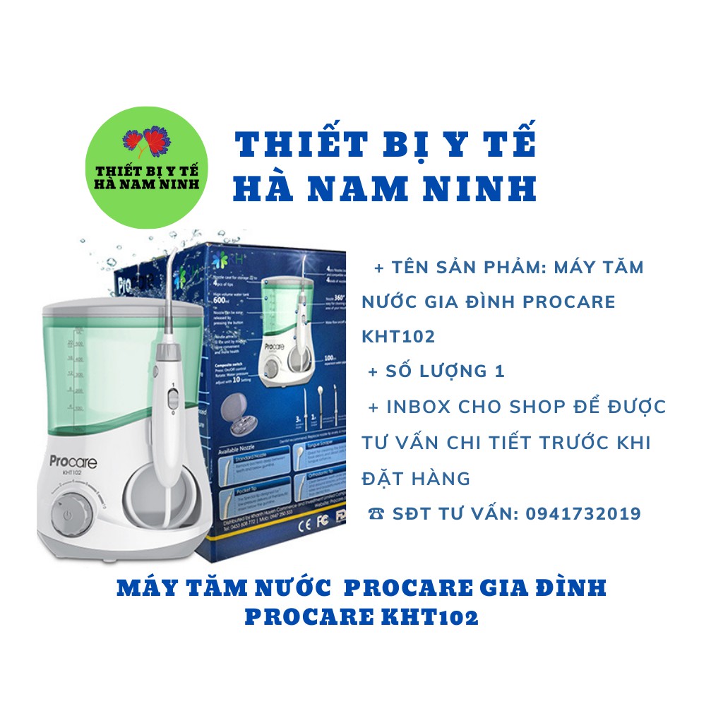 Máy tăm nước Procare KHT102 - dòng gia đình - Khách vui lòng INBOX cho shop trước khi đặt hàng