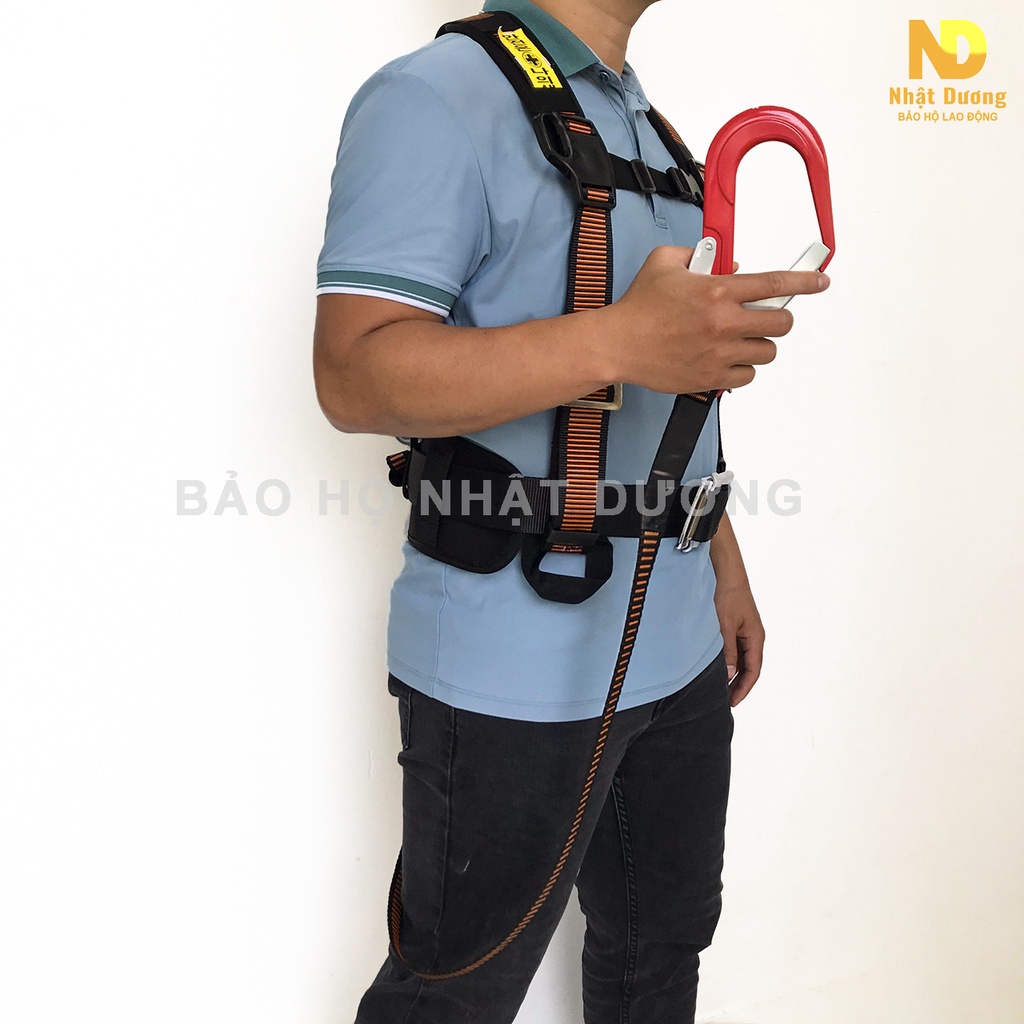 Dây đai an toàn bán thân 1 móc nhôm có giảm xóc BT03, Dây bảo hộ lao động Nhật Dương trèo leo làm việc trên cao