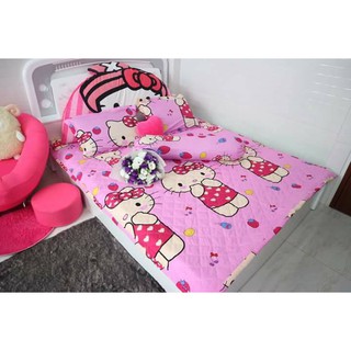 Bộ Drap giường cotton poly cao cấp Kitty đáng yêu