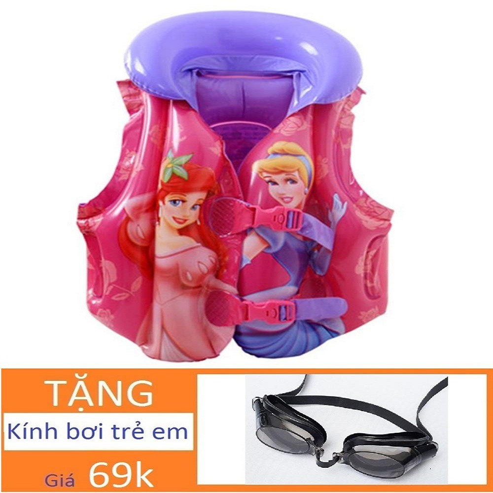 Áo phao bơi đỡ cổ Công Chúa tặng Kính bơi trẻ 1-6 tuổi