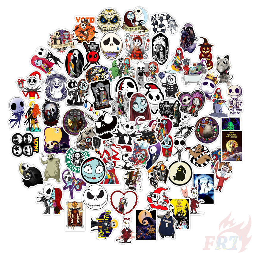 Bộ 100 Miếng Dán Trang Trí Hình Cô Dâu Và The Nightmare Before Halloween Thời Trang Chống Thấm Nước Diy