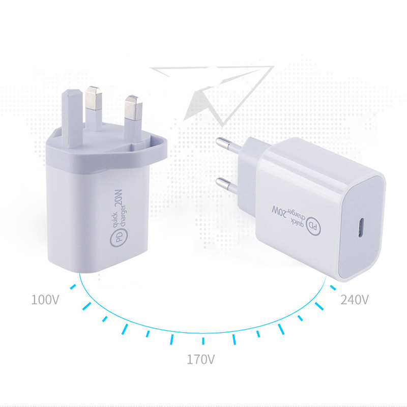 20W PD Phone Charger Adapter For iPhone 12 Pro Max X XR Lightning Power Adapter Charger Type C Fast Charging Power UK EU US Plug iPhone Charger 20w PD Bộ Sạc Nhanh