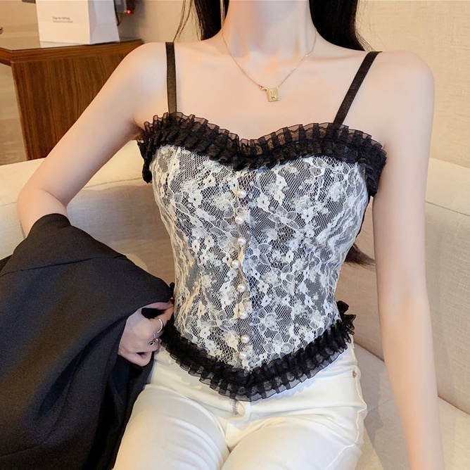 Áo Bra 2 Dây, Áo Thun Croptop Cotton Viền Ren, Mút Mỏng Họa Tiết Hoa Nhí ZANA BRA B3025