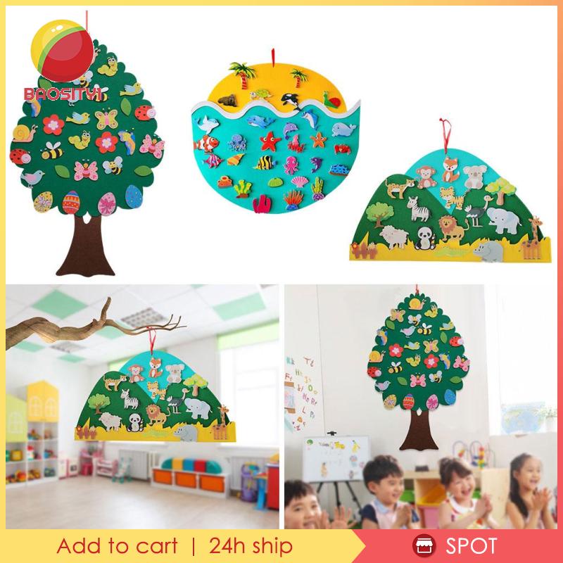 [Baosity1] Bảng Nỉ Có Móc Treo Gắn Tường Hoạt Động Cho Bé Trai Bé Gái Montessori