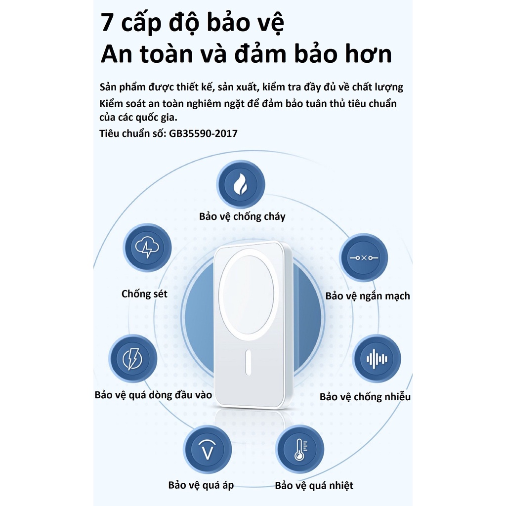 Sạc dự phòng không dây từ tính, Sạc dự phòng không dây sạc nhanh pin 5000/10000mah hỗ trợ cho Iphone12/13-17.kerhy