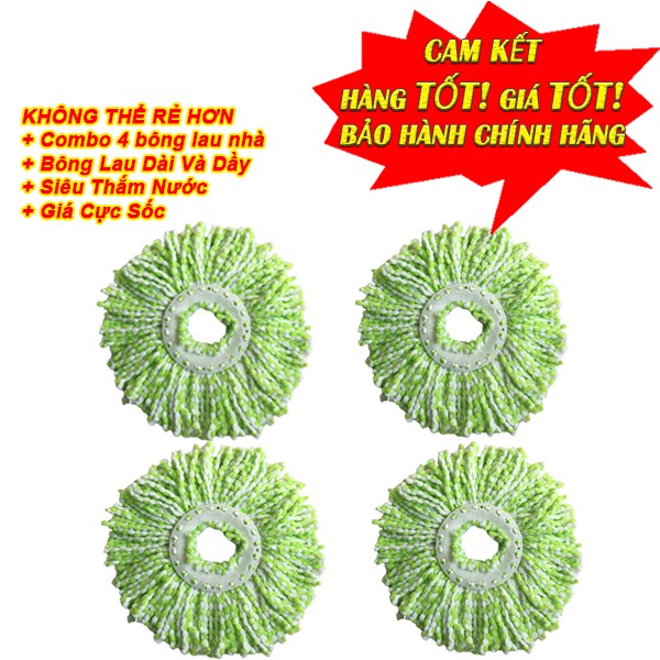 Combo 4 Bông Lau Bộ Lau Nhà 360