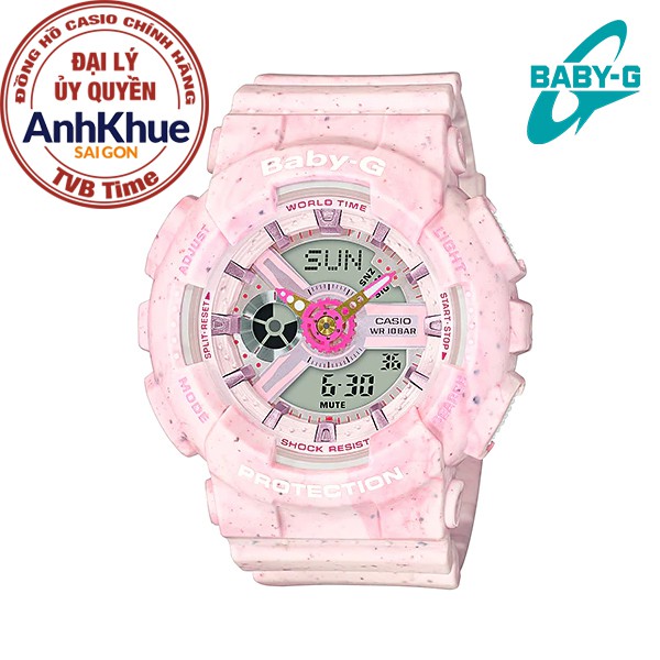 Đồng hồ nữ dây nhựa Casio Baby-G chính hãng Anh Khuê BA-110PI-4ADR