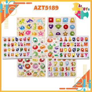 [XẢ KHO + NowShip] Bảng Ghép Hình Núm Gỗ Montessori, Đồ Chơi Gỗ Phát Triển Tư Duy Cho Bé - AZT5189