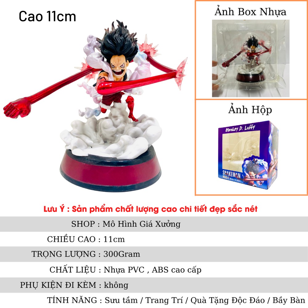 Mô hình One Piece Luffy Gear 4 Snake Man Cao 11cm , trạng thái chiến đấu , figure mô hình one piece , mô hình giá xưở