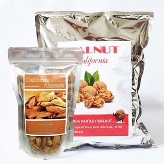 Quả óc chó 1 kg và 500g hạnh nhân rang bơ