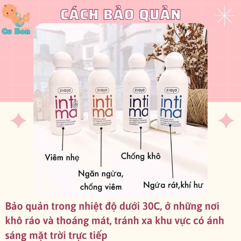 INTIMA Dung dịch vệ sinh intima Ziaja 200ml và 500ml nội địa Ba Lan hàng Bay air đủ Loại