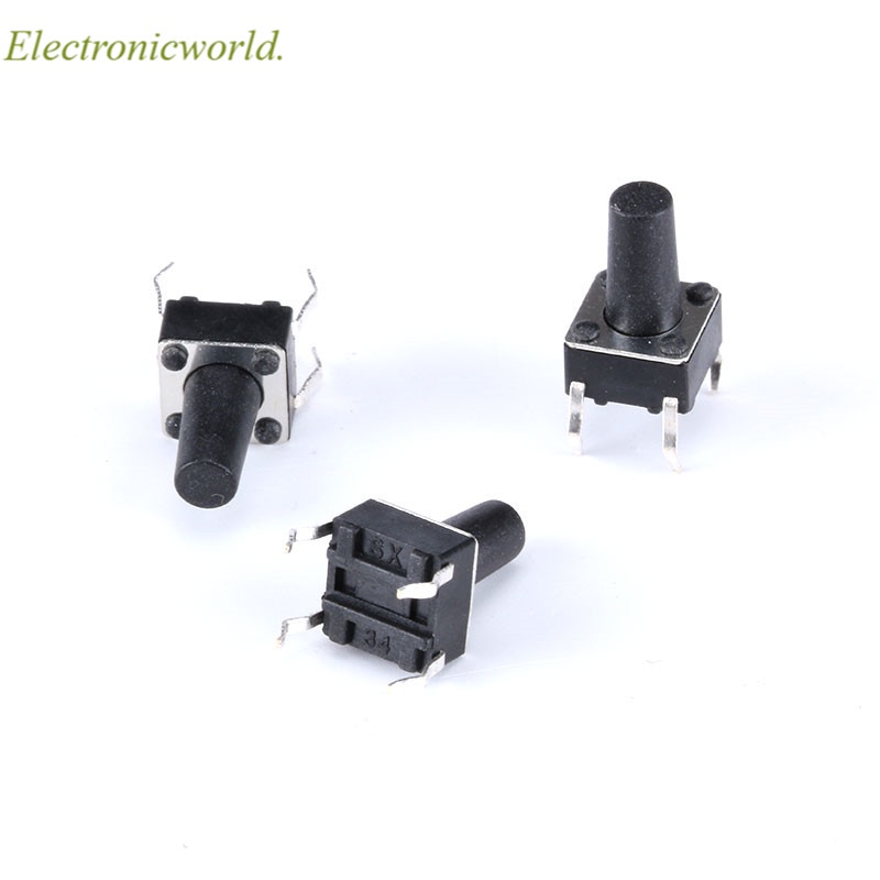 50 Nút bấm 6x6mm Pcb 4pin 6x6 X 4.3 / 5 / 6 / 7mm 6x6 X 4.3mm 5mm 6mm 7mm cao cấp