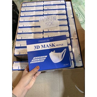 Khẩu trang 3D Mask Monji công nghệ dập Nhật Bản hộp 50 cái - Hàng Chính Hãng công ty Trung Hiếu