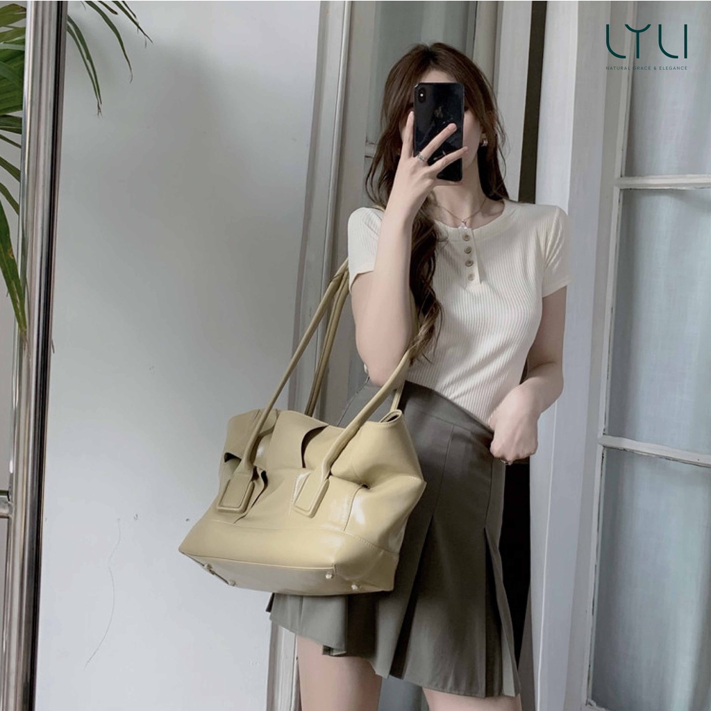 Set đồ 2 món Áo thun croptop ngắn tay ôm sát - Chân Váy tennis chất Kaki xếp ly Lylibeauty chất áo cotton co giãn TL30