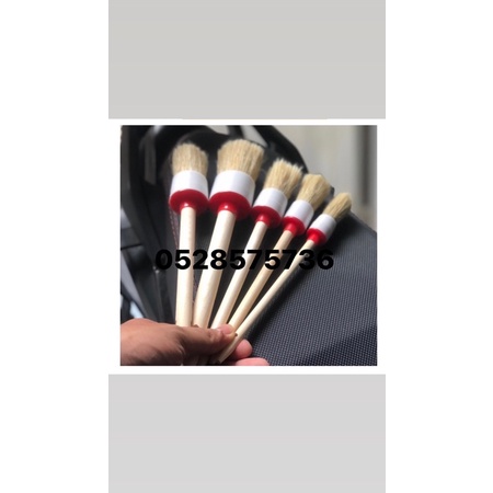 Bộ 5 cây cọ lông heo cán gỗ vệ sinh chi tiết ô tô xe máy, các chi tiết khác.