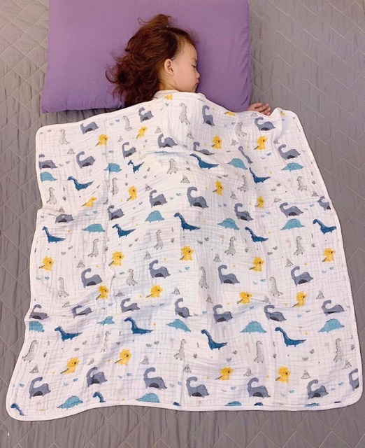 Khăn Tắm Xô Nhăn 6 Lớp Loại Dày, Khăn Đa Năng Có Thể Làm Chăn, Ủ Kén Cao Cấp Cho Bé