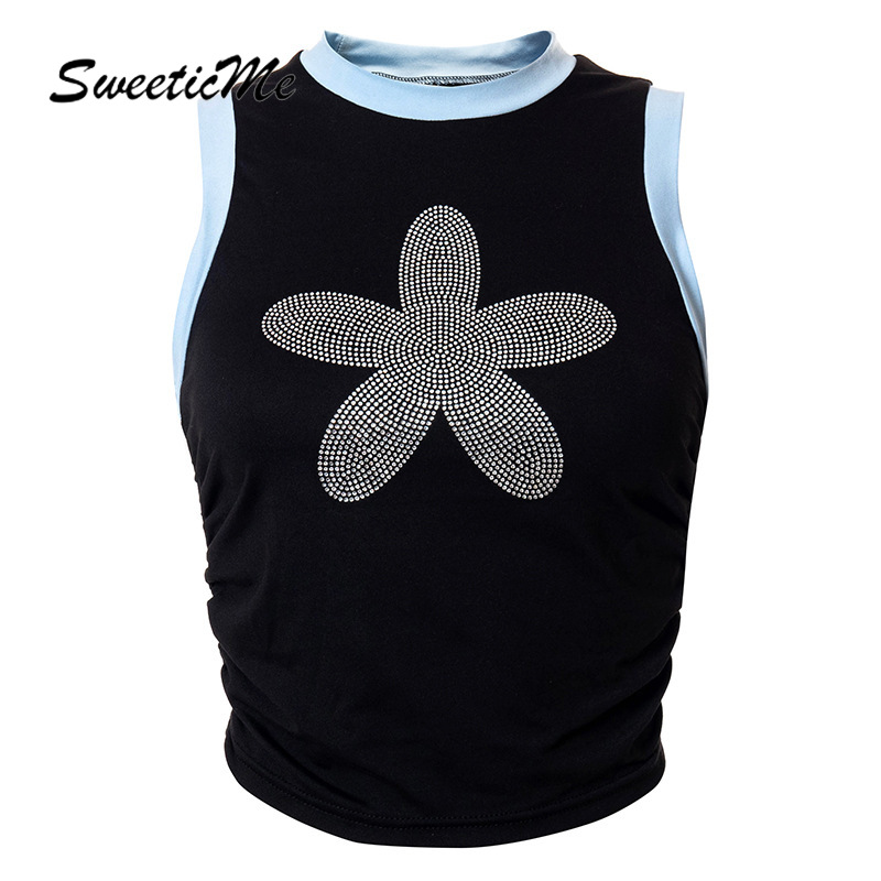 Áo Sát Nách Cổ Tròn Đính Đá Thời Trang 2021 Dành Cho Bạn Nữ