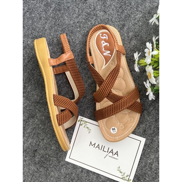 Sandal chiến binh quai dù co giãn MAILIAA đế xuồng 3 phân đi êm chân