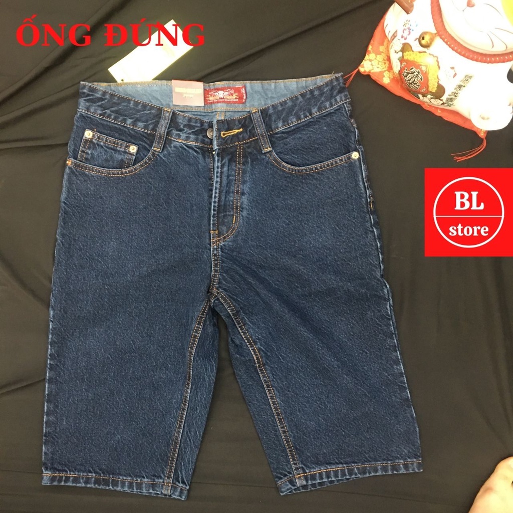 Quần bò ngố nam trung niên ống thụng ống đứng, quần sooc jean nam trung tuổi cao cấp bền đẹp