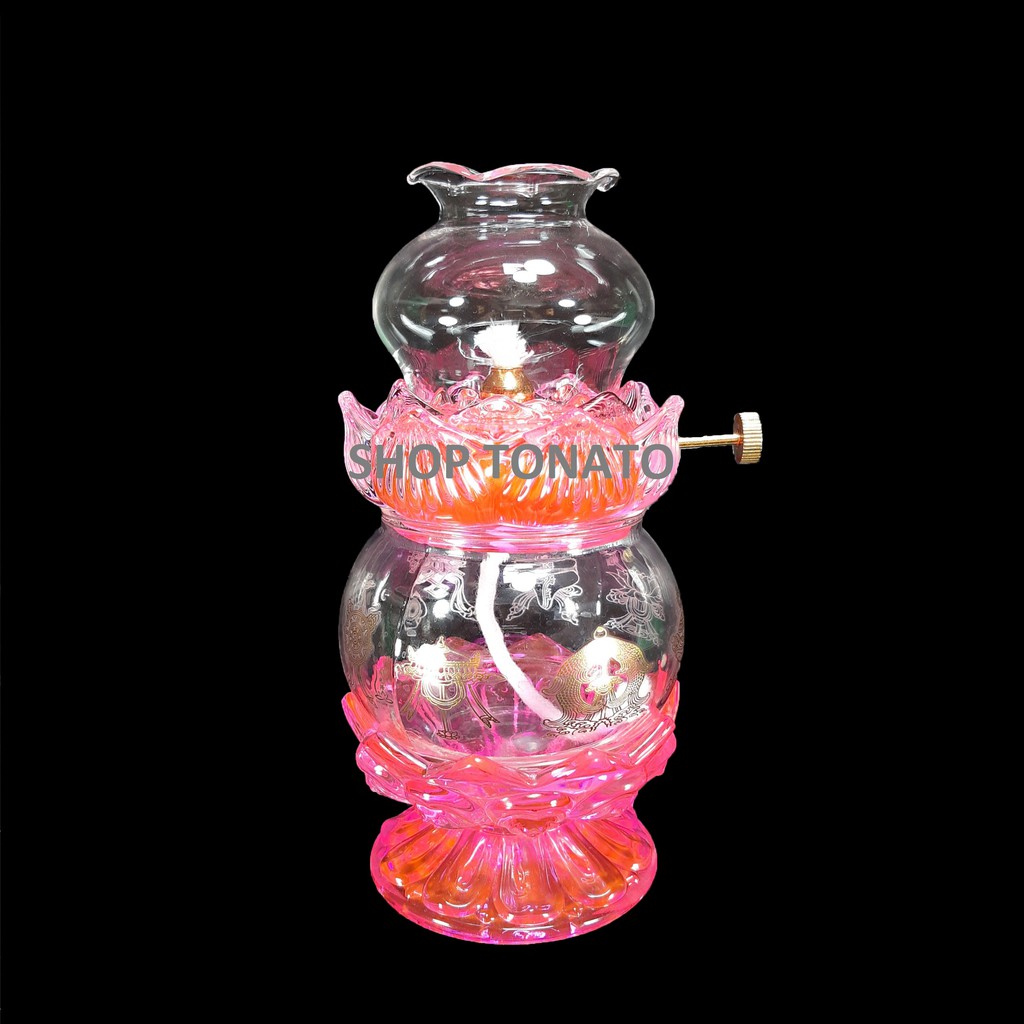 ĐÈN DẦU CÁT TƯỜNG 044 HỒNG CAO 16.5CM