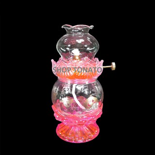 Đèn dầu cát tường 044 hồng cao 16.5cm
