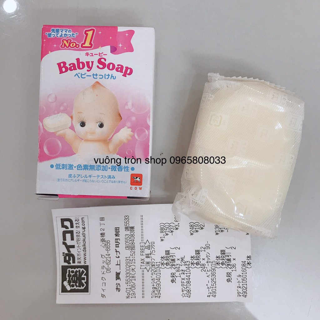 Xà phòng tắm gội cho bé Baby soap cow nhật bản 90g