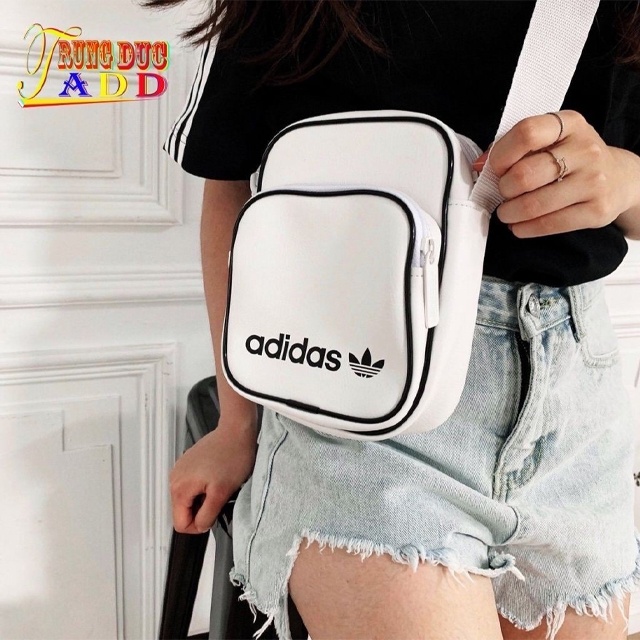 [Freeship  + Quà tặng] Túi đeo chéo adidas nam nữ, chất da mềm dữ fom cực tốt, túi thể thao chống nước