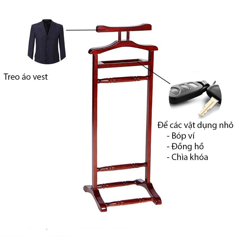Cây treo quần áo vest bằng gỗ cao cấp J-42
