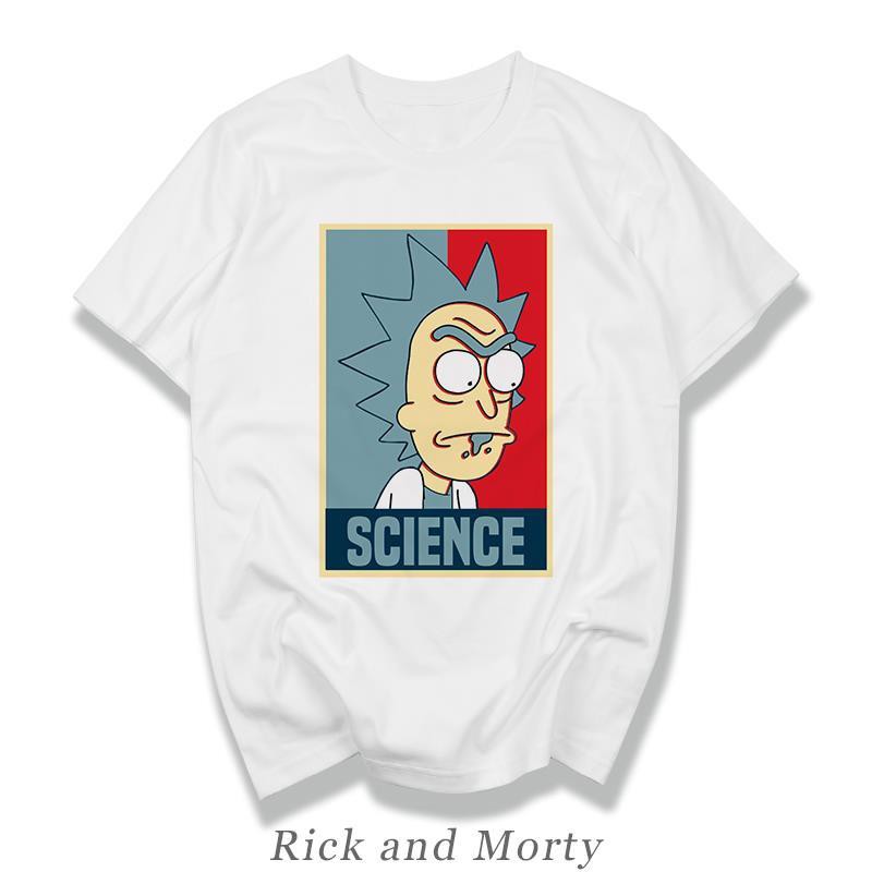 Áo Thun Tay Ngắn Cổ Tròn In Họa Tiết Hoạt Hình Rick And Morty Độc Đáo