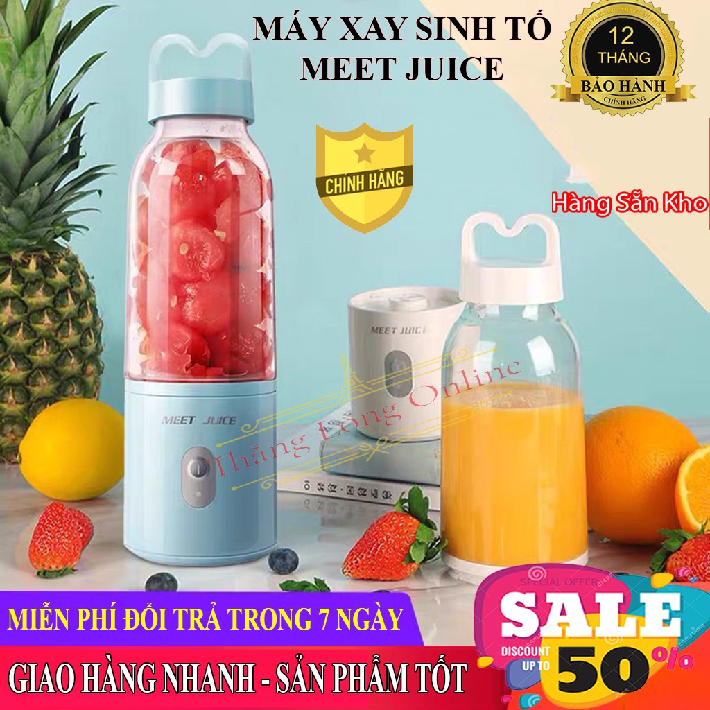 Máy Xay Sinh Tố Cầm Tay Đa Năng Meet Juice - Xay Cực Nhanh 9s - Thiết Kế Sang Trọng An Toàn