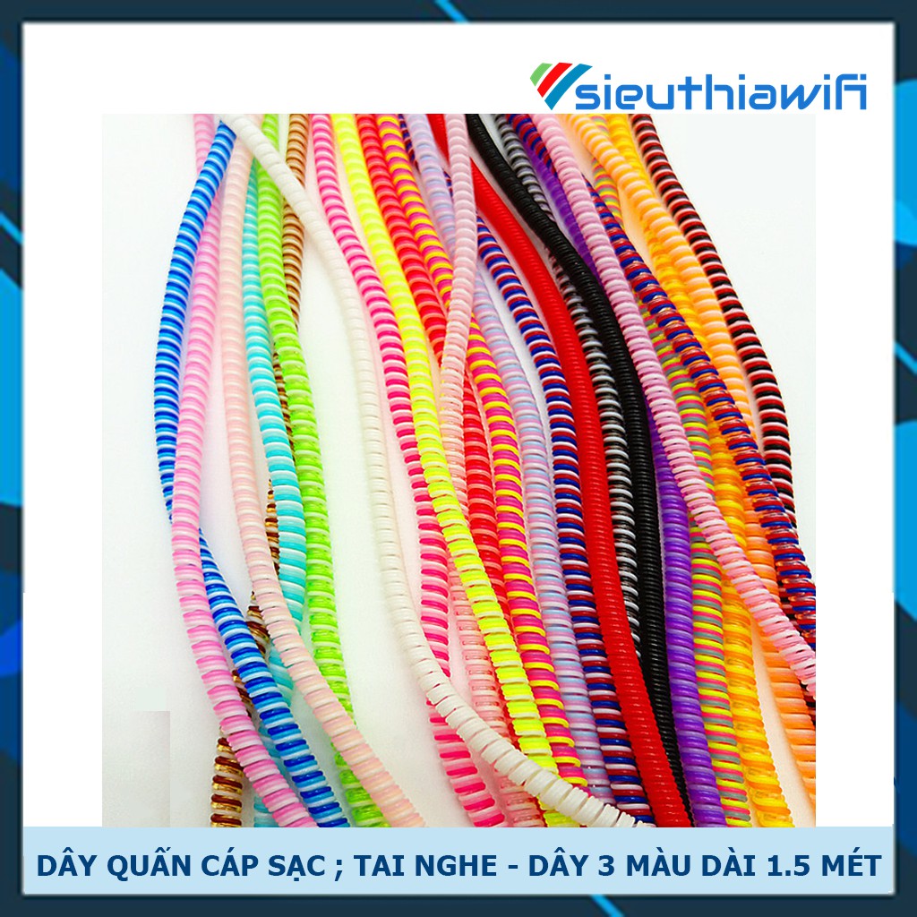 [Freeship đơn từ 50k toàn quốc][ĐƯỢC CHỌN MÀU] DÂY QUẤN CÁP SẠC, TAI NGHE ( DÂY 3 MÀU , DÀI 1.5 MÉT ) [ H2-1 ]