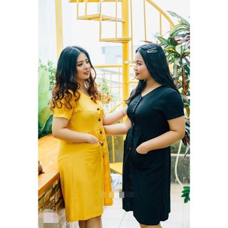 Đầm midi nút gỗ 60-90kg (tranghai_bigsize)