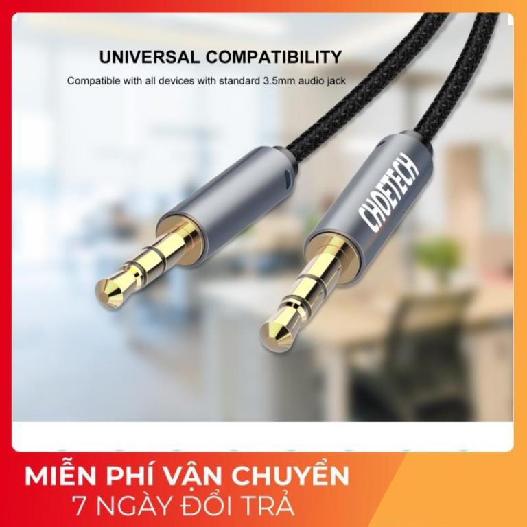 Dây cáp âm thanh AUX Audio 3.5mm chính hãng CHOETECH AUX002 truyền tải âm thanh chất lượng cao (hỗ trợ nhiều dòng máy)