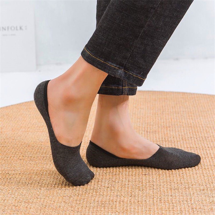 Set 3 tất lười nam cổ ngắn Muzinu vớ nam có đệm gót chống tuột cao cấp TN227