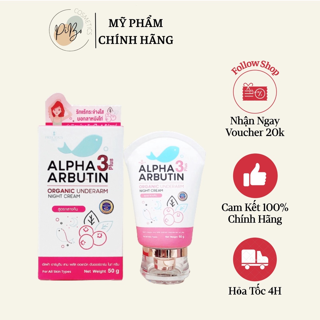 Kem Alpha Arbutin Organic Underarm Night Cream Giảm Thâm Nách - 50g