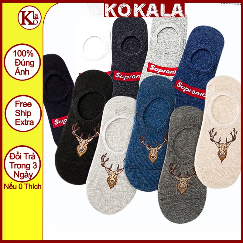 Tất Lười Nam Tất Nam Cổ Ngắn Mang Giày Lười Vải Cotton Mềm Mại Thoáng Mát KOKALA TG03
